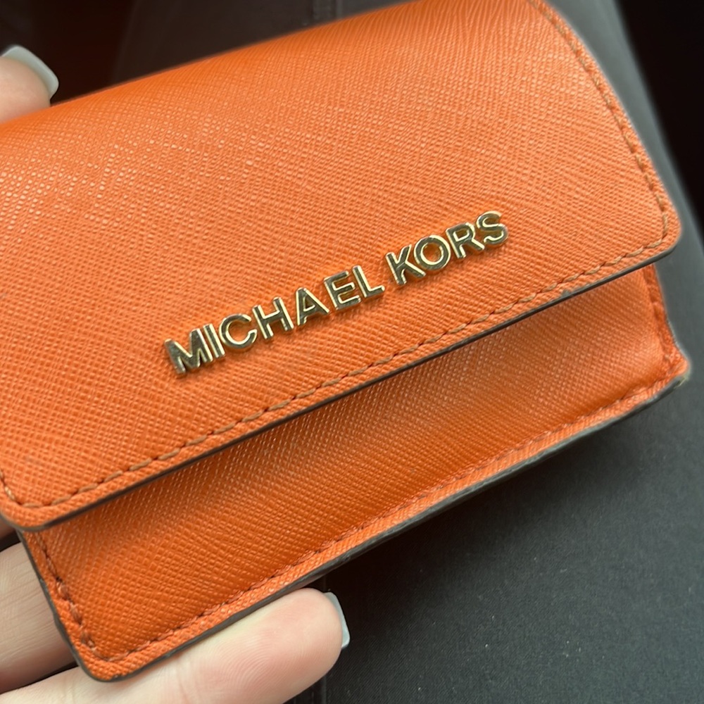 Super cute orange Michael Kors wallet